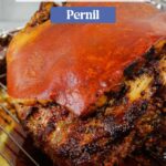 A whole pernil, Puerto Rican roasted pork shoulder.