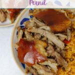 Pernil & arroz con gandules in a bowl.