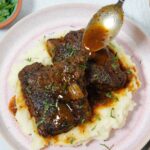 Oven Braised Short Ribs over mashed potatoes.