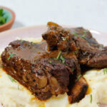 Oven Braised Short Ribs over mashed potatoes.