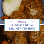 plate of rabo guisado; puerto rican oxtail stew