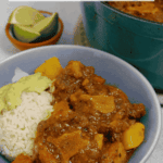 plate of rabo guisado; puerto rican oxtail stew